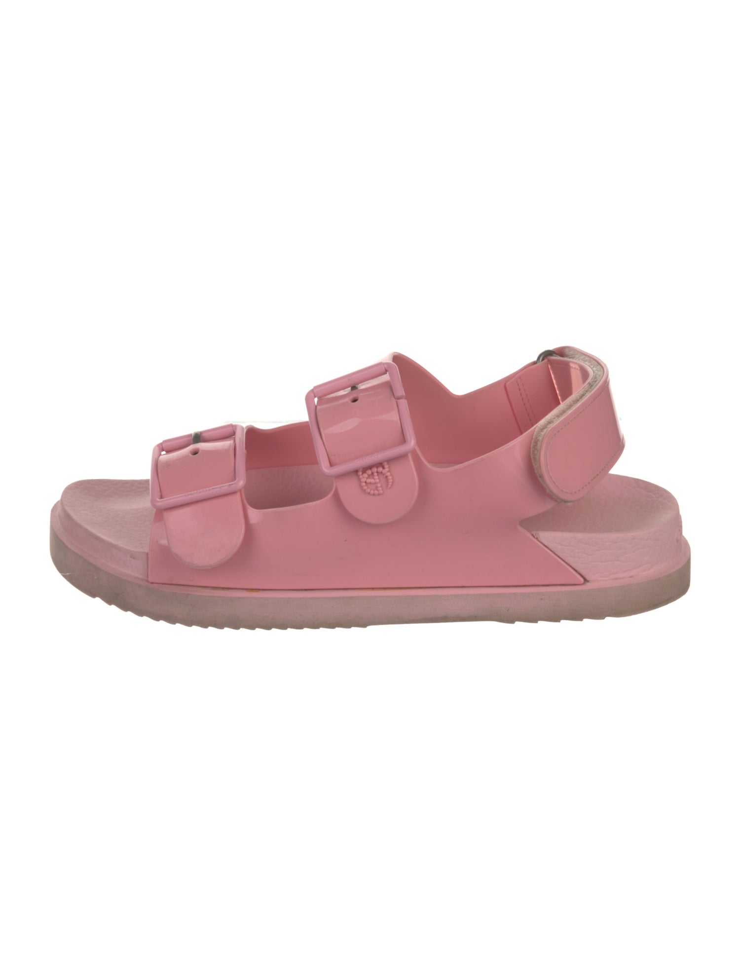 Gucci Double G Logo Rubber Slingback Sandals